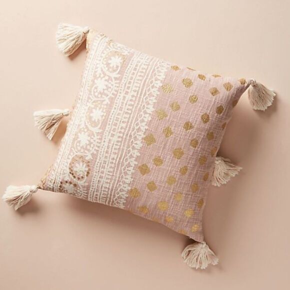 Anthropologie Tasseled Constance Pillow Case - Picture 1 of 12